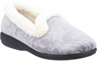 Zedzzz ELLA Textile Faux Fur Cuff Mule Memory Foam Indoor Slippers Pink/Multi K
