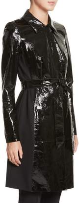 Lafayette 148 New York Paola Tech Combo Patent Leather Trench Coat
