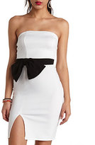 Thumbnail for your product : Charlotte Russe Two-Tone Bow Belt Strapless Midi Dress