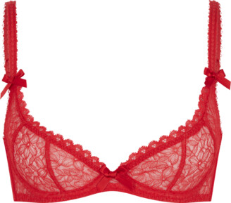 Ellora Demi Cup Underwired Bra In Red By Agent Provocateur, 57% OFF