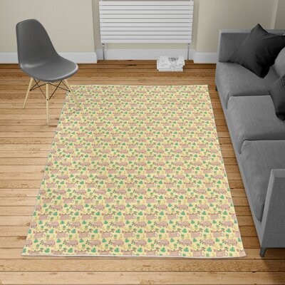 ALAZA Tropical Palm Leaf Pineapple Yellow Area Rug Rugs Non-Slip Floor Mat Doormats Living Dining Room Bedroom Dorm 60 x 39 inches inches Home Decor 