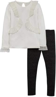 Very Frill Top With Sparkle Legging Set