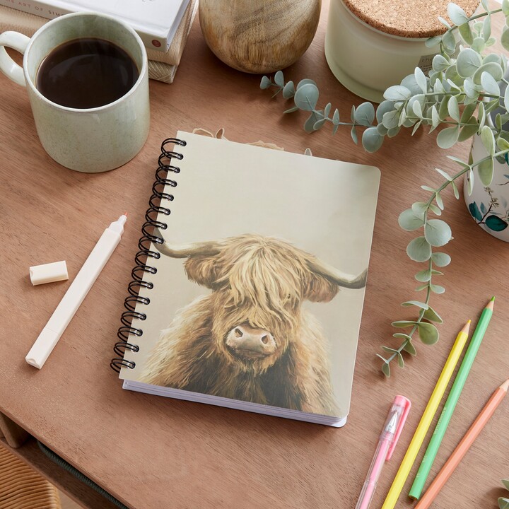 Dunelm Highland Cow Tabbed Wellness Diary MultiColoured ShopStyle Decor