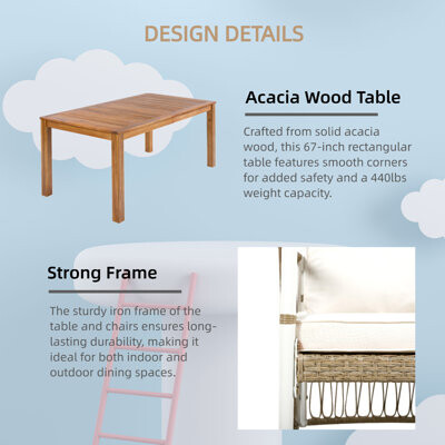 Latitude Run Solid Outdoor Dining Table Set