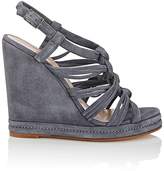 Thumbnail for your product : Barneys New York Women's Knotted-Strap Suede Platform-Wedge Sandals
