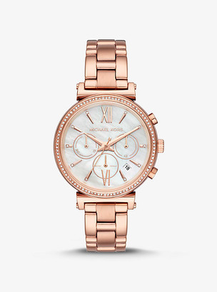 Michael Kors Sofie Pave Rose Gold-Tone Watch