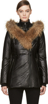 Thumbnail for your product : Mackage Black Leather Down Ingrid Coat