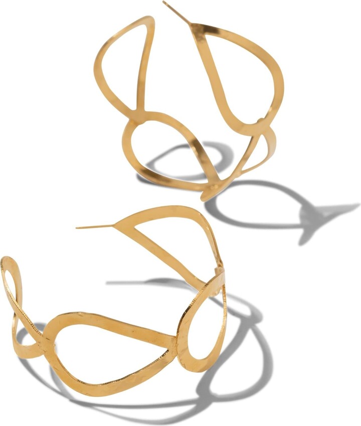 Jaredjamin Gold Julia Hoop Post Earrings