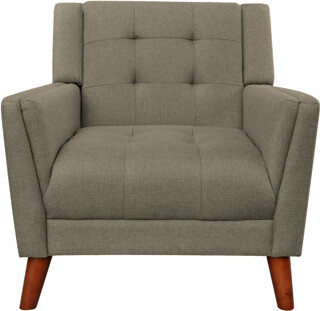 Hokku Designs Stylish Mid-Century Armchair In  Fabric With Waffle Lines Modern Armchair Hue Fabric Seat Back