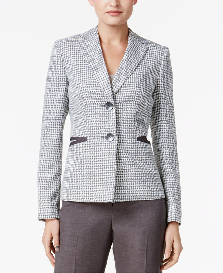 Le Suit Colorblocked Houndstooth Pantsuit ShopStyle