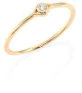 Thumbnail for your product : Sydney Evan Small Open Evil Eye Diamond & 14K Yellow Gold Ring