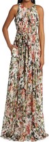 Pleated Floral Dress 