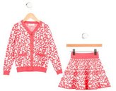 Thumbnail for your product : Milly Minis Intarsia Two-Piece Cardigan Set