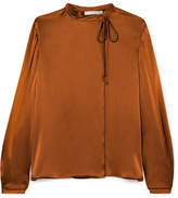 Thumbnail for your product : Vince Tie-neck Silk-satin Blouse