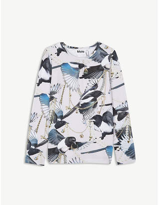 Molo Rose magpie print cotton-blend top 4-14 years