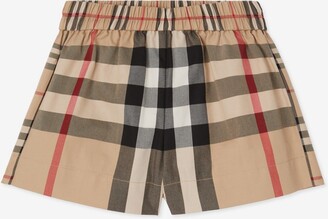 Burberry Childrens Panelled Check Cotton Shorts Size: 12M