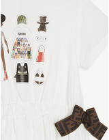 Thumbnail for your product : Fendi Graphic print cotton T-shirt dress 6-24 months