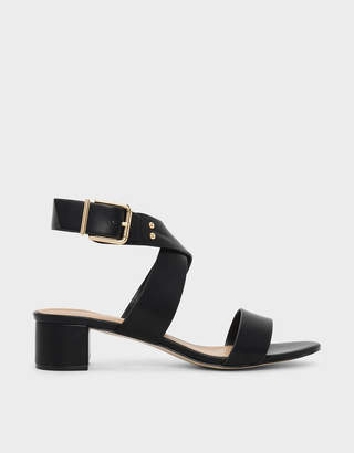 Charles & KeithCharles & Keith Criss Cross Thick Strap Heeled Sandals