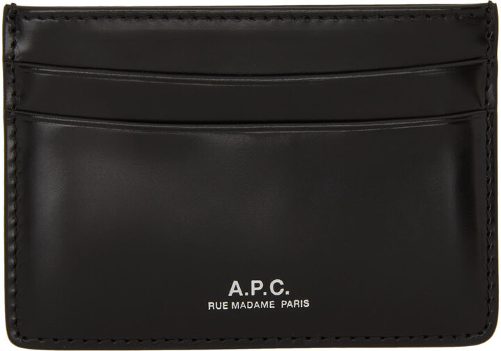 Leather André Cardholder in Black for Men A.P.C Save 24% Mens Accessories Wallets and cardholders 