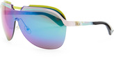 Thumbnail for your product : Christian Dior Multicolor-Bar Shield Sunglasses, Pink/Yellow