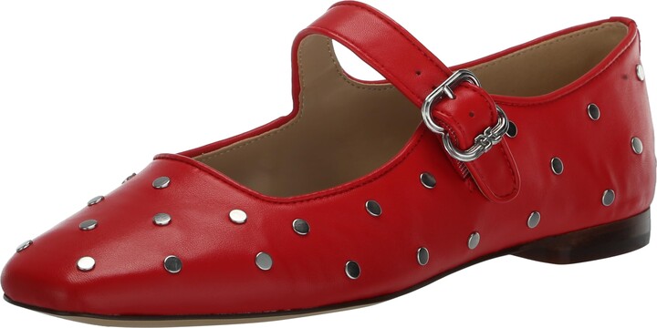 Sam Edelman Women's Michaela Stud Mary Jane Flat Heirloom Red 7.5 Medium