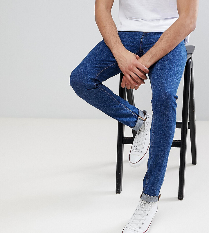 ASOS DESIGN ASOS TALL Skinny Jeans In Retro Dark Wash With Raw Hem -  ShopStyle