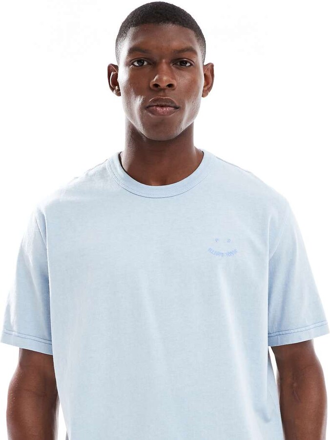 Paul Smith oversized happy logo T-shirt in light blue