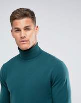 Thumbnail for your product : Benetton 100% Merino Roll Neck Jumper In Green