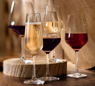 Pottery Barn Burgundy Wine Glass, Set of 6