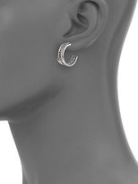 Thumbnail for your product : David Yurman X Crossover Hoop Earrings with Diamonds