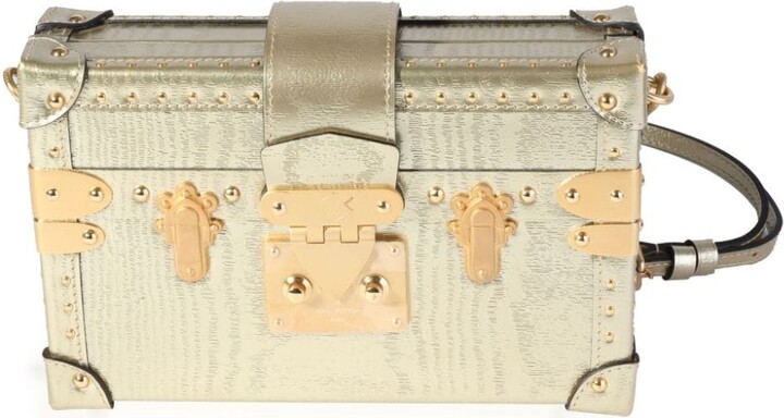 Petite malle leather handbag Louis Vuitton Blue in Leather - 22747026