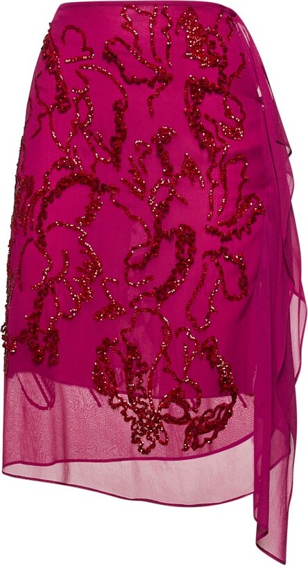 Dries Van Noten Sequin Embellished Midi Skirt