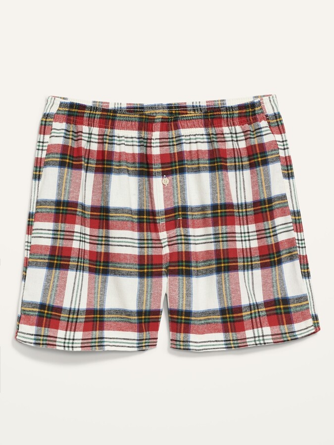 Old Navy Matching Plaid Flannel Boxer Shorts for Men ShopStyle Pajamas