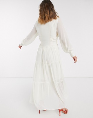 Vero Moda tiered maxi dress in cream