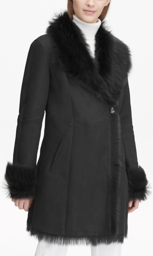 calvin klein shearling jacket