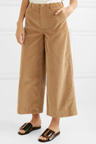 Thumbnail for your product : Elizabeth and James Oakley Cropped Cotton-corduroy Wide-leg Pants - Camel