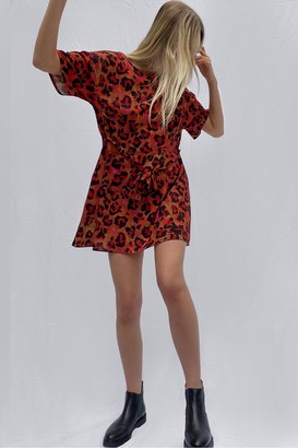 French Connection Bernadia Crepe Belted Printed Dress