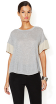 Thumbnail for your product : Heather Jersey Tee with Silk Chiffon Accents