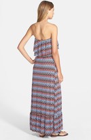 Thumbnail for your product : T-Bags 2073 Tbags Los Angeles Print Ruffle Maxi Dress