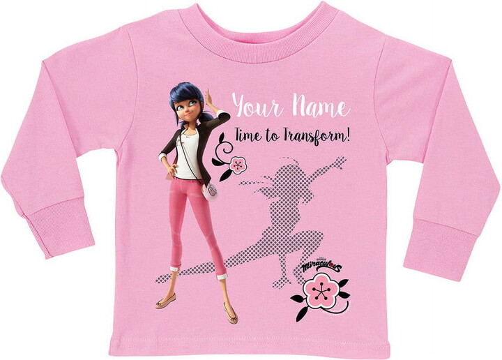 Miquelrius Personalized Time To Transform Toddler Girl Pink Long Sleeve Tee