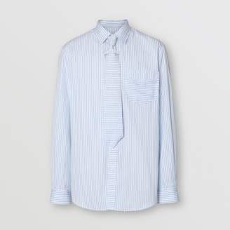 Burberry Striped Cotton Shirt and Tie Twinset