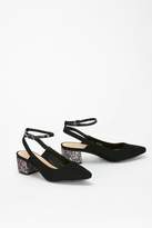 Thumbnail for your product : Wallis Black Glitter Ankle Strap Heel Shoe