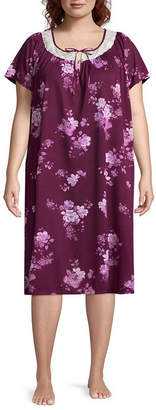 Adonna Knit Short Sleeve Nightgown-Plus