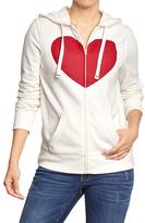 Thumbnail for your product : Old Navy Women's Heart-Graphic Fleece Hoodies