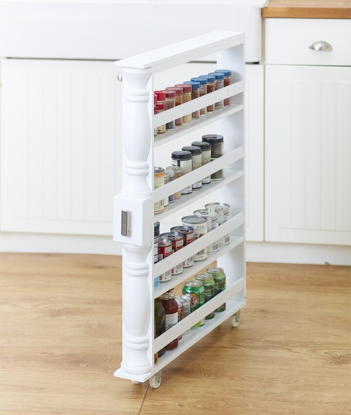 Lakeside The Lakeside Collection Slim 4 Tier White Wooden Storage Rack