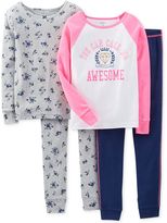 Thumbnail for your product : Carter's Little Girls' 4-Piece Fitted Cotton Pajamas