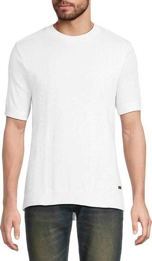 Buffalo David Bitton Welburn Textured Polyester Short-Sleeve Sweater