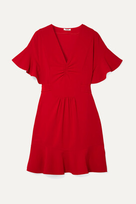 Miu Miu Ruffled Cady Dress - Red