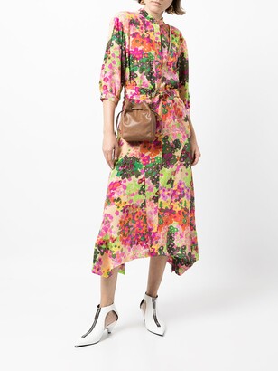 Stella McCartney Belted Floral-Print Shirtdress