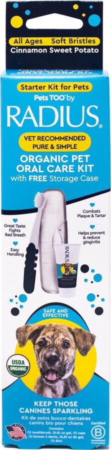Radius Organic Sweet Potato Flavored Dog Dental Solutions Kit, 3 count